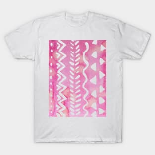 Loose boho chic pattern - pink T-Shirt